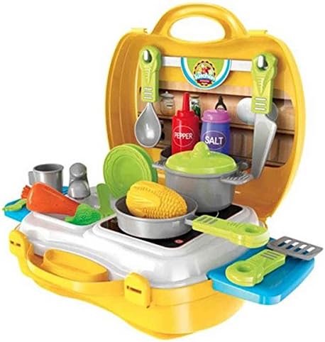 Kitchen Cooking Play Set Dream The Suitcase - 26 Plastic Parts &amp; Accessories - Easy Assembly, For Ages 3+