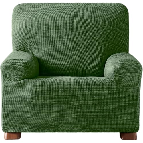 ECOMMERC3 Elastic Jacquard Sofa Cover Size 1 Seater Universal Fit and Breathable – Green Sofa Cover Protection Anti-Wear Non-Slip Design with Elastic Band