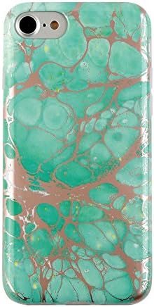 Turquoise Green Marble iPhone 7 case Rose Gold Chrome Cover by Velvet Caviar Cute Case for Girls