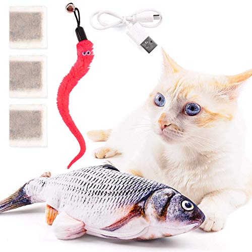 Floppy Fish Cat Toy Pack Electric Dancing Fish Kicker Interactive Flopping Moving Fish Toy