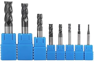 8PCS 2-12mm 4 Flutes Carbide End Mill Bits Mini Lathe Milling Drill Cutter Set Solid Tungsten Steel Milling Cutter High Speed