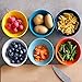 Sweese Porcelain Bowls Set - 5 Inch, 10 oz, Assorted Colors, Set of 6, Microwave Dishwasher Safe for Desserts, Soups