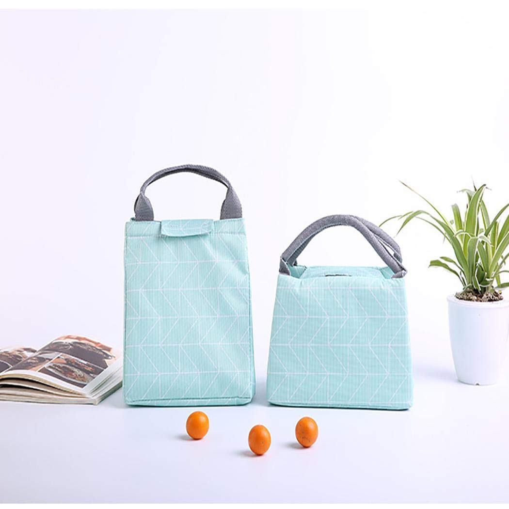 Qenci Insulated Lunch Bag, Thermal Cooler Lunch Bag Handbag Pouch Picnic Storage Box Lunch Bags