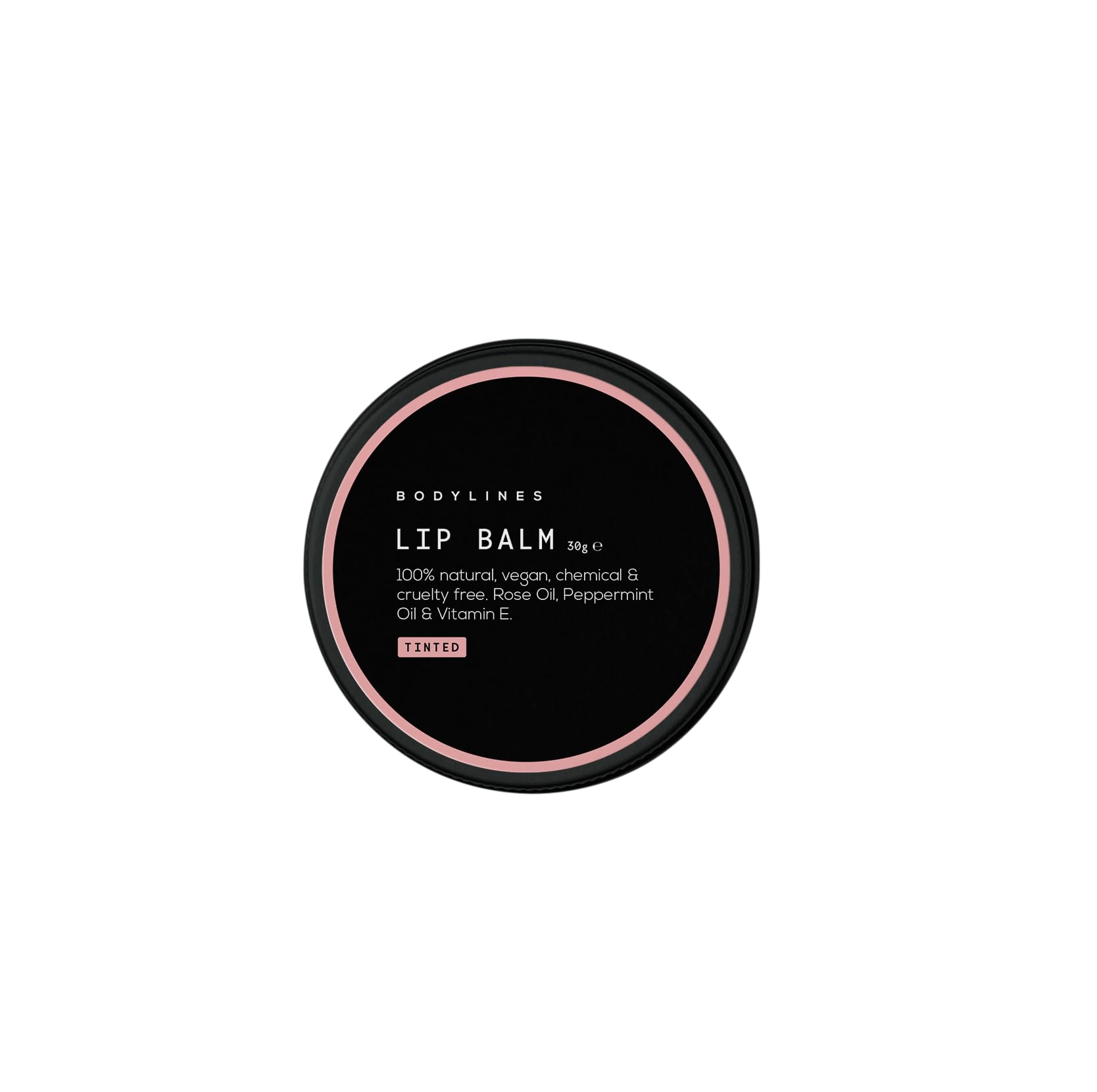 Bodylines Intense Tinted Lip Repair 100% Natural Organic Vegan Lip Balm, Avocado Oil, Coconut Oil, Shea Butter. Infused with Vitamin E, Rose & Cool Mint. Ultra Hydrating & Moisturising. 30g