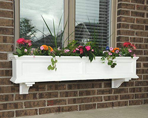 Mayne Fairfield 5824W Window Box Planter, 5-Foot, White