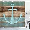 Ambesonne Anchor Shower Curtain, Timeworn Marine on Weathered Wooden Planks Rustic Nautical Theme, Cloth Fabric Bathroom… 51vIm4ZTXSL. SS100