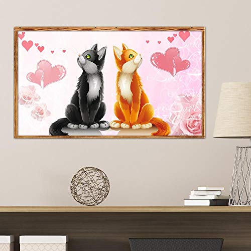 5D Diamond Painting Mosaic Making 5D DIY Full Drill Diamond Painting Valentine Day Cat Cross Stitch Embroider