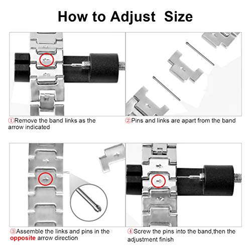 hooroor Bling Bands Compatible Apple Watch Band 38mm 40mm iWatch Series 4 3 2 1 for Women Men, Diamond Rhinestone Stainless Steel Metal Replacement Accessories Wristband Strap, Black - Thumbnail 6
