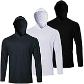 LeeHanTon Men's Sun Shirts Sun Protection Hoodie Shirt UPF 50+ Long Sleeve Work Athletic Shirt with Hooded for Fishing Hiking