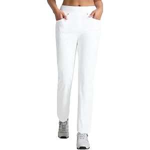 baleaf Women's Golf Pants Work Casual Travel Straight Leg | 27'', Stretch, Lightweight, 3 Pockets, Rivet, Wrinkle-resistant,