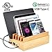 Avantree 100W 10 Ports New Macbook Bamboo USB Charging Station for Multiple Devices, Quick Charge 3.0 & Type C, Charger Organizer for Tablet, Phone [24M Warranty]