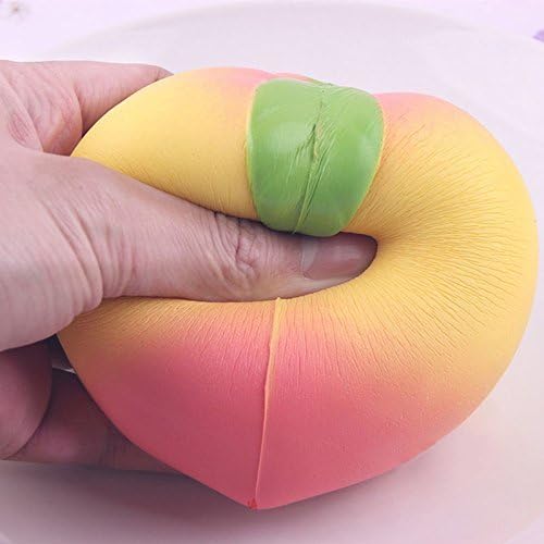 Leazeey New Colossal 10CM Squishy pink/white Peach Slow Rising Cream Scented( 1 random color)