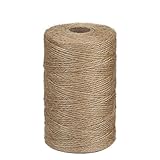 Tenn Well Natural Jute Twine, 2ply 656 Feet Arts and Crafts Jute Rope Industrial Packing Materials Packing String For DIY Crafts, Festive Decoration and Gardening Applications
