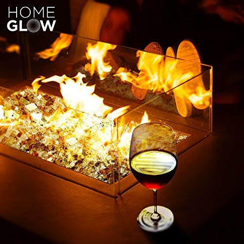 HOMEGLOW Fire Glass Reflective Tempered Fireglass for Gas or Propane