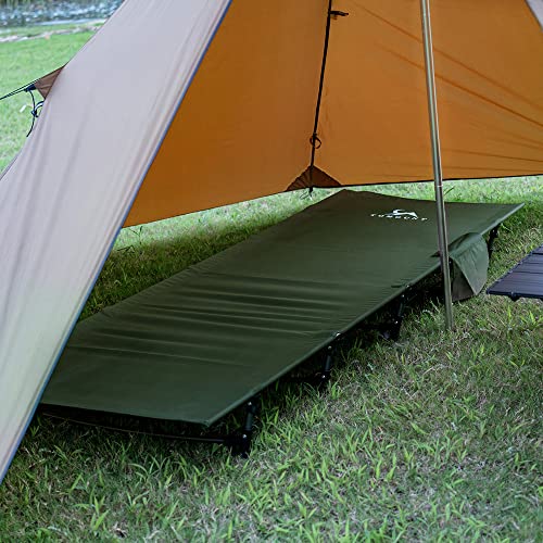 TOMOUNT Folding Camp Bed Ultralight Aluminium Bars 190 x 70 cm Compact and Portable Camping Lounger Easy to Build Heavy Duty Camping Bed Tents, Outdoor Hiking