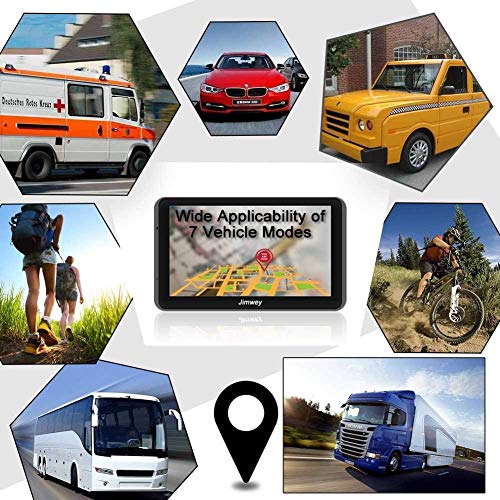 Car GPS Navigation System 7 inch Touch Screen - Jimwey 8GB Voice Prompt Vehicle GPS Navigator, North America Lifetime Map Update, Camera Alerts, Speed Limit Reminder