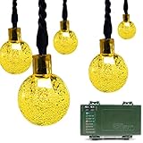 Lalapao Globe Battery Operated Timer String Lights 30 LED Bubble Crystal Ball Fairy Christmas Decor For Outdoor Indoor Garden Patio Wedding Decorations (Warm White)