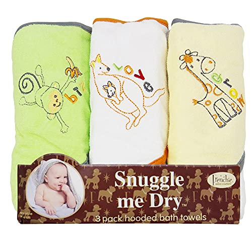 Frenchie Mini Couture, Hooded Bath Towels for Babies, 80 Cotton/20