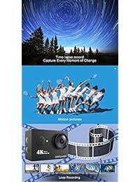 Cámara deportiva DBPOWER 4K WiFi 12 MP impermeable, amplio ángulo de visión de 170 grados, 2 pilas recargables y kit de accesorios