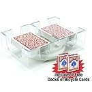 2 Deck Rotating-Revolving Playing Card Tray – Transparent Plastic Dual Deck Holder by Brybelly
