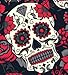 Contraband Pink Label 5237 Womens Designer Workout Gloves | Sugar Skull Print w/Grip-Lock™ Padding (Red, Medium)