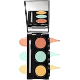 Dermaflage Color Corrector Palette for Dicoloration &amp; Redness, 6.9 g | Neutralizes Dark Circles, Redness, Bruises &amp; Dark Spots, Cream Concealer Palette, Yellow, Peach &amp; Green Shades with brush