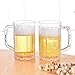 Plastic Beer Glasses Clear Drink Party Cups Picnic Drinking Mug Tankards, Great as a Beer Gift, Pack of 2