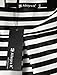 Allegra K Women's Striped High Waist Pleated A-Line Skirt Black White M