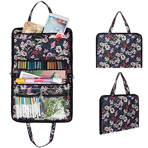 PACMAXI Sewing Accessories Storage Bag, Portable Sewing Accessories Organizer for Sewing, Knitting, Crafting Supplies (Black)