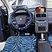 OxGord 21pc Set Zebra Car Seat Cover, Carpet Floor Mats, Steering Wheel Cover, Shoulder Pads - Airbag - Front Low Back Buckets - Universal Fit, Truck, SUV, or Van - Blue