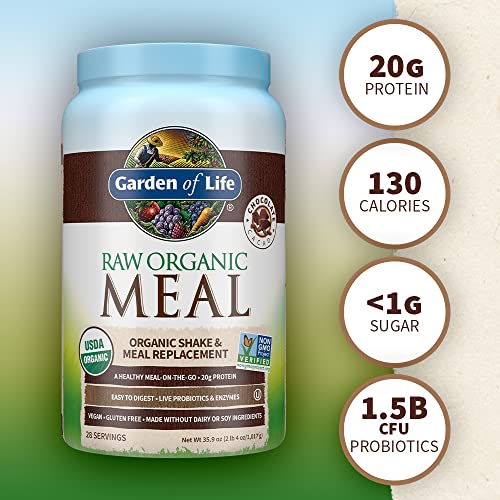 Garden of Life Raw Organic Meal Replacement Shakes Chocolate Plant Based Vegan Protein Powder