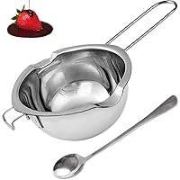600ml/20oz Double Boilers,18/8 Stainless Steel Melting Pot with Large Serving Spoon,Double Boiler Pot for Melting…