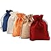 SumDirect Small Burlap Gift Bags 20 Pcs Mixed Color Jewelry Pouches with Drawstring Reusable Linen Gift Bags for Wedding, Party, Valentine, Christmas 3.7x5.5 inch