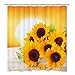 Likiyol Bathroom Shower Curtain Sunflowers in The Sunset Shower Curtains with 12 Hooks, Durable Waterproof Fabric Bathroom Curtain