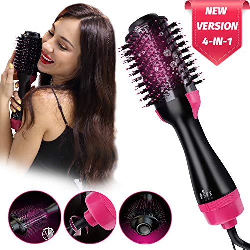 Hot Air Brush One-Step Hair Dryer Brush & Volumizer,Dry & Straighten & Curl & Comb 4 In 1 Salon Negative Ionic Hair Reduce Frizz And Static,Hair Styling Tools For Women And Girl All Types Hair