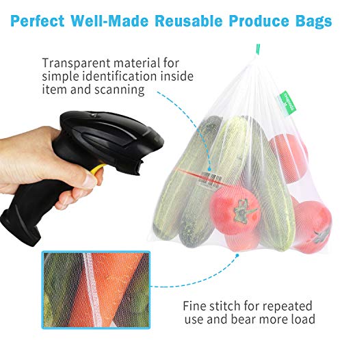 Gogooda Reusable Produce Bags Set of 15 Mesh Produce Bags 3 Size