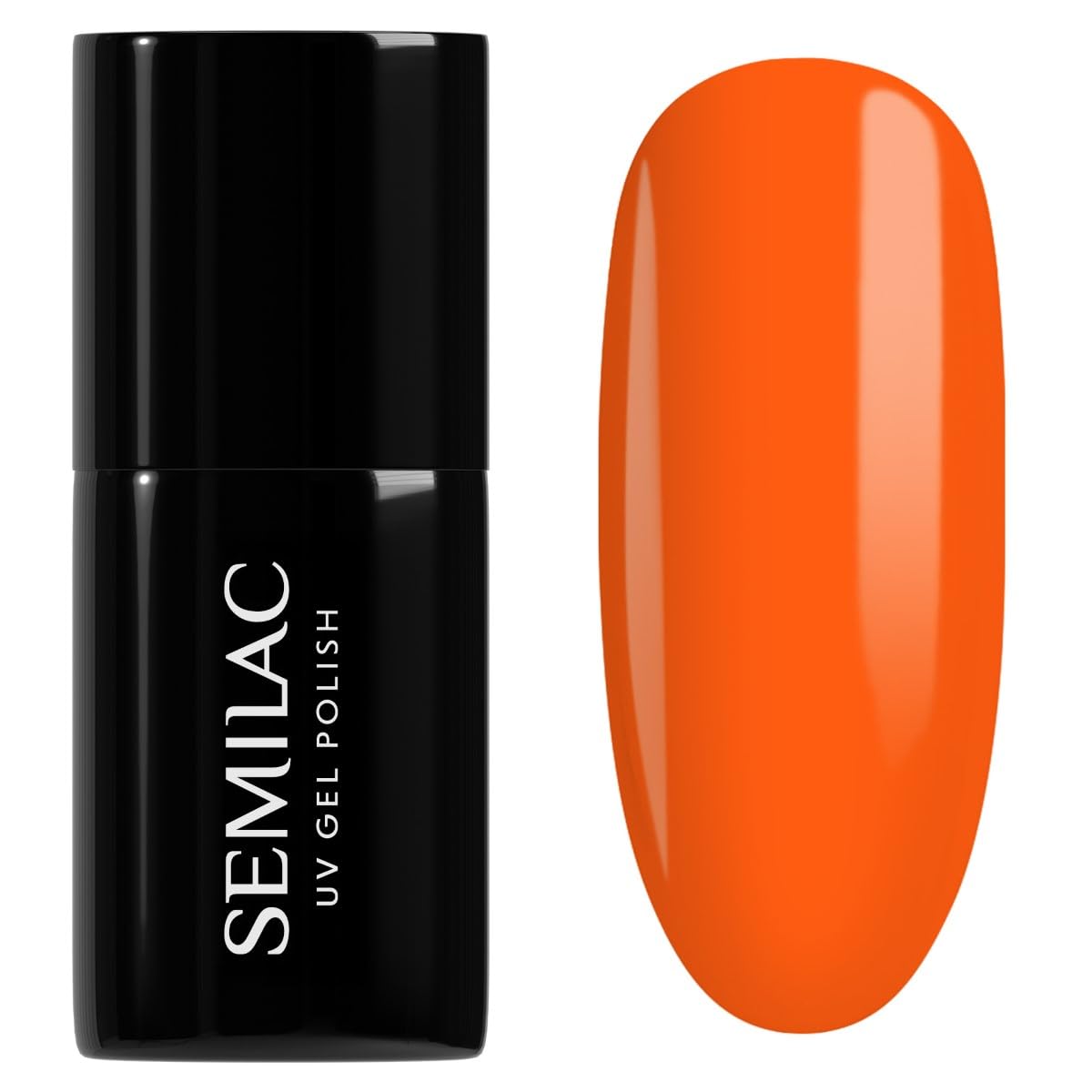 SEMILAC Gel Nail Polish 045 Electric Orange - Full Coverage Gel Polish - Soak Off Easy To Use LED/UV Nail Lamp - Long Lasting Manicure and Pedicure up to 3 weeks