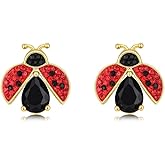 Superchic Ladybug Pendant Necklace Cute Cubic Zirconia with floating Crystals for Women Halloween Party Birthday Gifts