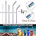 Metal Straws Stainless Steel Straws 16 Pcs 10.5 8.5 Reusable Drinking Straws for 20 24 30 Oz Yeti Tumblers with 16 Food Grade Silicone Tips 4 Cleaning Brush 1 Case(Color:Rainbow Rose Gold)