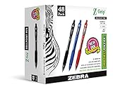 Zebra Pen Z-Grip Retractable Ballpoint Pen, Medium Point, 1.0mm, Assorted Business Colors, 48-Count