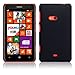 Nokia Lumia 625 Hybrid Rubberized Back Cover Case (Solid Black)