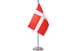 KRMKOT Denmark Danish Desk Table Flag, Small Mini Denmark Danish Desktop Flag,Miniature International World Country Flags,Festival Events Celebration,Office decoration