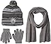 Weatherproof Boys' Marled Stripe Beanie with Tech Touch Glove and Matching Scarf