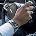 Voeons Silver Steel Band Watches for Men Classic Stainless Steel Watch Casual Business Quartz Analog Wrist Watch with Calendar