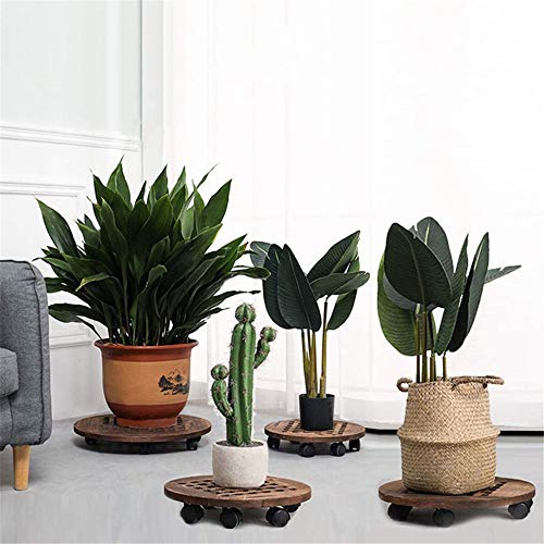 Pflanzenroller Pflanzenbehälter Aus Holz Abnehmbarer Topfpflanzenständer Mit 4 Rollenden Rädern Rutschsicheres Rollbrett… – Bild 6