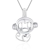 LGSY 925 Sterling Silver CZ Monkey Cage Pendants Crafting Charm for DIY Necklace Bracelet Jewelry Making