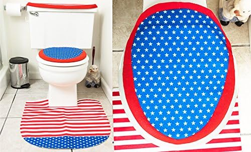 Amazon Com 4th Of July Bathroom Decor 4 Pcs Set Patriotic Bathroom And Toilet Set Home Kitchen