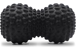 KITWILD Peanut Massage Ball, Double Lacrosse Massage Roller Ball for Deep Tissue Muscle Massage, Physical Therapy, Myofascial Release, Muscle Knots, and Yoga Therapy (Black)