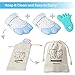 Prohapi Silicone Baby Teething Mitten, Self-Soothing Teether & Teething Pain Relief Toy Glove Plus Hygienic Travel Storage Pouch - Natural Remedy for Infant & Toddlers 3-6 Months (Blue 2-Pack)