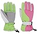 Simplicity Women's Winter Waterproof Outdoor Snowboard Ski Gloves,PinkGreen M